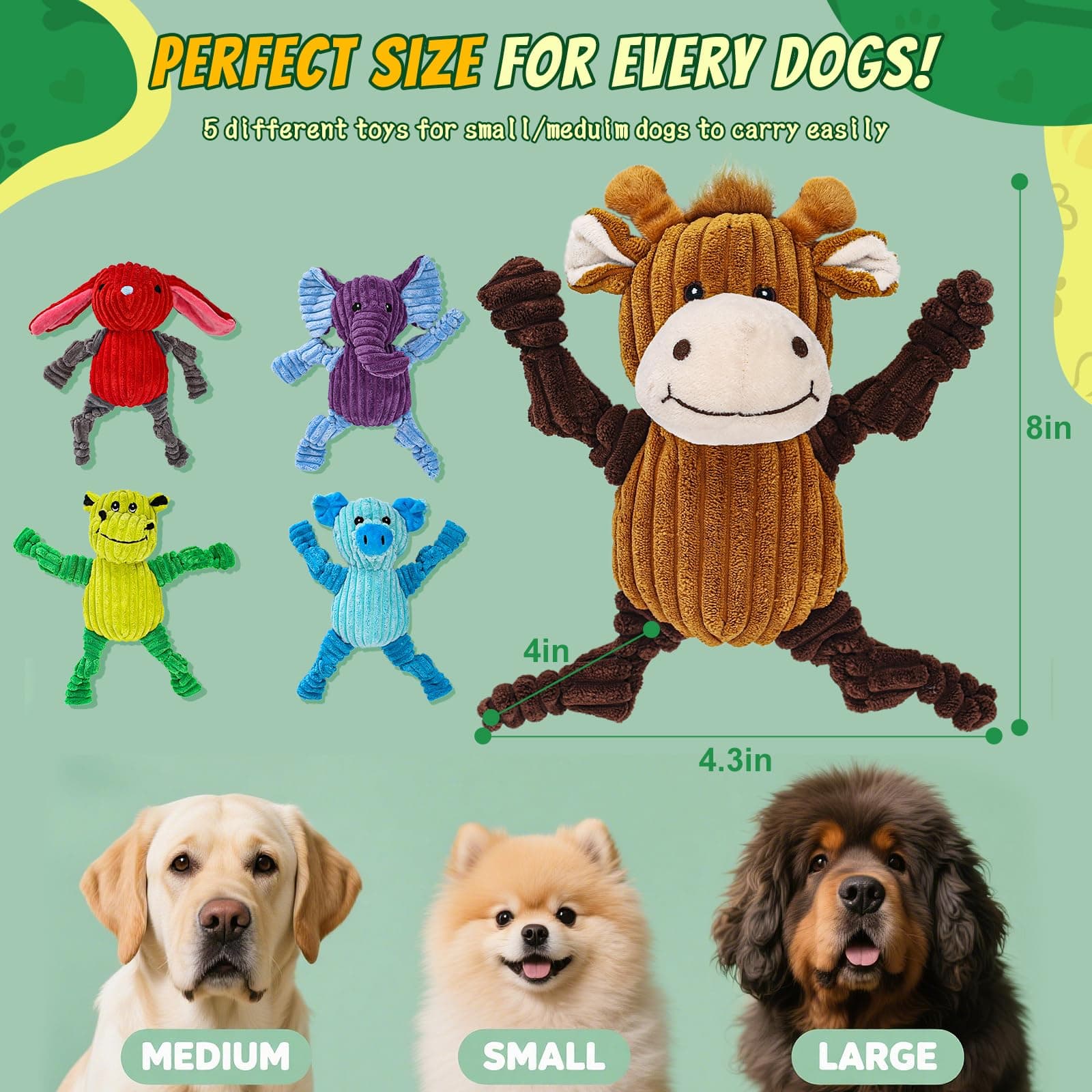 Pack de 5 Juguetes de Peluche con Chillido para Perros thumbnail 3