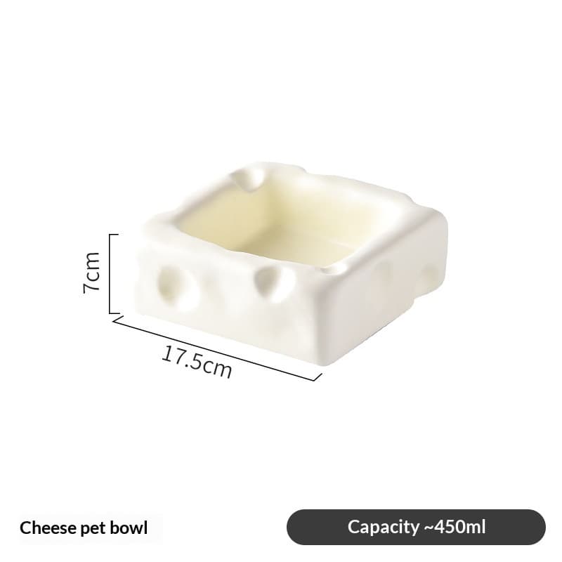 Plato de Cerámica con Forma de Queso para Gatos